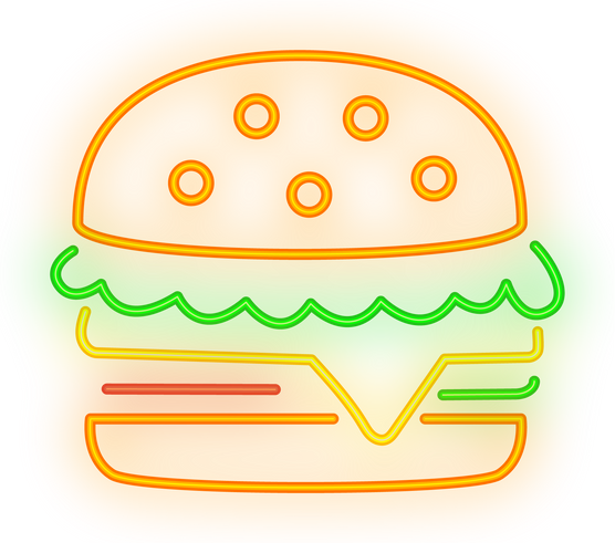 burger neon signboard icon