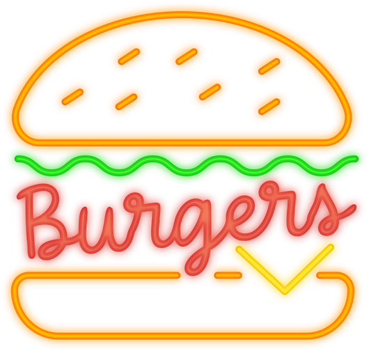 Burgers Neon Billboard